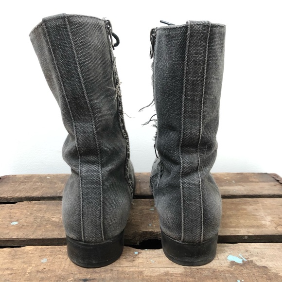 Jeffrey Campbell Grey Canvas Combat Boots - Picture 7 of 8